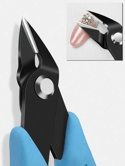 Professional Stainless Steel Nail Art Rhinestone Removal Pliers,Manicure Nail Pliers - Metal Diagonal Cutters,Wire Cutter Nail Unloading Nippers Chain Scissors For Easy Gem & Jewelry Detachment, Nail Clippers,Nail Art Drill Bit Remover,Nail Tools,Nail Supplies