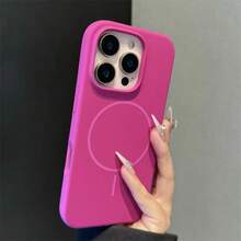 奢华亮面荧光液态硅胶手机壳，兼容 17 Air、16、15、14、13、12、17 Pro Max Plus，带磁吸软盖 - 灰色 - 查看 7