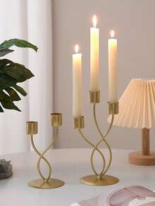 1pc Luxury Vintage Candlestick Decor, Simple Romantic Candlelight Dinner Table Decoration