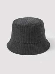 1pc Men's Fashion Corduroy Solid Color Bucket Hat, Suitable For Autumn/Winter Daily Outfits - A - View 21