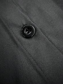 Keke Bloomly, świąteczny, modny, czarny, damski kardigan z długim rękawem, zdobiony guzikami z przodu, luźna sukienka imprezowa w dużym rozmiarze - Czarne - Zobacz 5