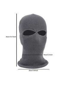 1PC Winter Knit Cap Warm Soft 2 Holes Full Face Ski Hat Hood Motorcycle Helmet Tactical Hat Fashion Women Men - Multicolor - View 2