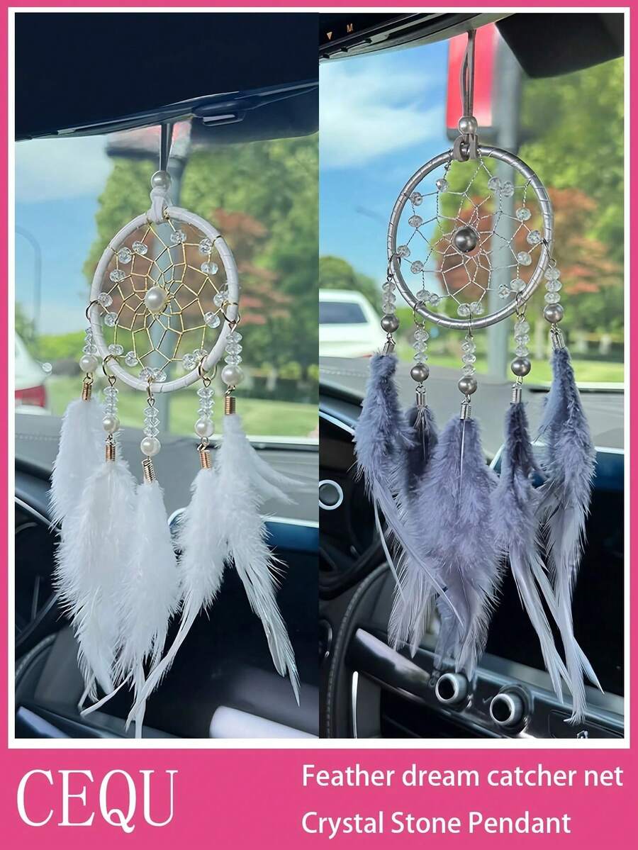 Easypie Selection 1PC Car Accessories, High-End Temperament, Dream Catcher, Rearview Mirror Pendant, Feather Car Pendant, Personalized Decoration,Best Gifts For Friends, Graduation Gifts, Back-To-School Gifts, Christmas Decorations, Valentine's Day Gifts, Gifts For Mom And Dad, Halloween, Thanksgiving, Personalized Gifts, Birthday Gifts, New Year Gifts