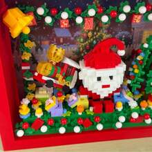 1150 Stücke Weihnachtsmann Fotorahmen Bauklötze Set, Weihnachts-Weihnachtsmann DIY Bauklötze Kit, Büro und Heim Tischdekoration, Party Zubehör, kreatives Überraschungsgeschenk für Feiertage, Neujahrsdekoration aus Kunststoff, kann an der Wand aufgehängt werden.