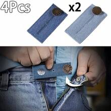 3/4pcs Elastic Waist Extender, Adjustable Pants Waist Extender, Jeans Waist Extender, Waist Button Elastic Adjuster