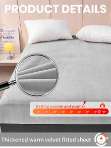 1pc Solid Color Crystal Velvet Fitted Sheet, Bedding, Fitted Sheets, Mattress Protector, Bed Cover, Bed Sheet, Cozy Home Textile, Breathable And Anti-Pilling Mattress Protector, Soft And Skin-Friendly, Gray And Sizes Available, Home Decoration, Soft And Comfortable Bedding For Bedroom, Oeko-Tex, Bedroom Decoration, Home & Living, Winter Bedding