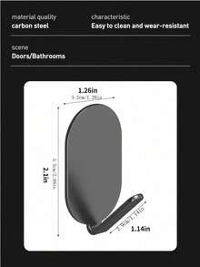 5pcs Strong Adhesive Hooks, No Drilling Needed, Stainless Steel Wall Hanger For Kitchen, Bathroom, Bedroom, Towel, Coat, Keys, Bags