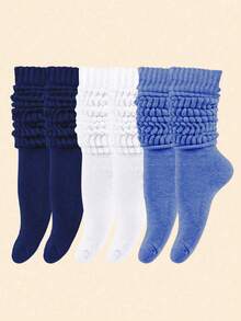 1/3/6/10双装随机糖果色女士秋冬宽松针织袜，舒适保暖透气，时尚百搭，是远足、返校、万圣节和圣诞节的完美礼物，温暖舒适。 - 彩色 - 查看 23