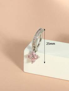 1个不锈钢肚脐环，镶嵌立方氧化锆，黄铜材质，垂坠式肚脐环，时尚简约设计，适合日常佩戴 - belly ring 2 - 查看 16