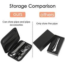 ENGOHN Home Metal Pipe Ornament, Smooth Surface, Suitable For Home Decoration, Metal Ashtray Display - With Storage Box, Black Smoke Pipe Set - màu đen - Xem 6
