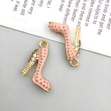 10pcs Random Color Mixed Fashion Rhinestone Enamel High Heels DIY Charm Pendant For Jewelry Earrings Necklace Making Accessories - Multicolor - View 7