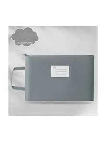 1pc A4/A5/B5 Waterproof Prenatal Checkup Document Organizer Bag, Maternity Tote Bag, Large Capacity Zipper File Folder, Thick Canvas Dual Layer Handbag - A4 - View 2