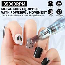 جهاز ملف الأظافر الكهربائي اللاسلكي: احترافي لأظافر الأكريليك والجل والبودرة المغمورة. جهاز ملف الأظافر المحمول مع كل ما تحتاجه لعناية الأظافر والقدمين. قابل للشحن وخفيف الوزن، هدايا عيد الميلاد وعيد الحب