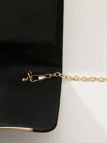 Large Capacity Elegant Velvet Clutch Evening Bag Metal Edge Decor Hand Bag With Chain For Prom, Banquet, Party, Party, Best Gift For Your Lover Ones