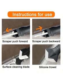 5-In-1 Silicone Scraper Sealant Smoothing Tool Set, Caulk Removal, Polishing, Grouting, Flooring Mold Cleaning, Manual Tool Kit, For Men - Multicolor - View 9