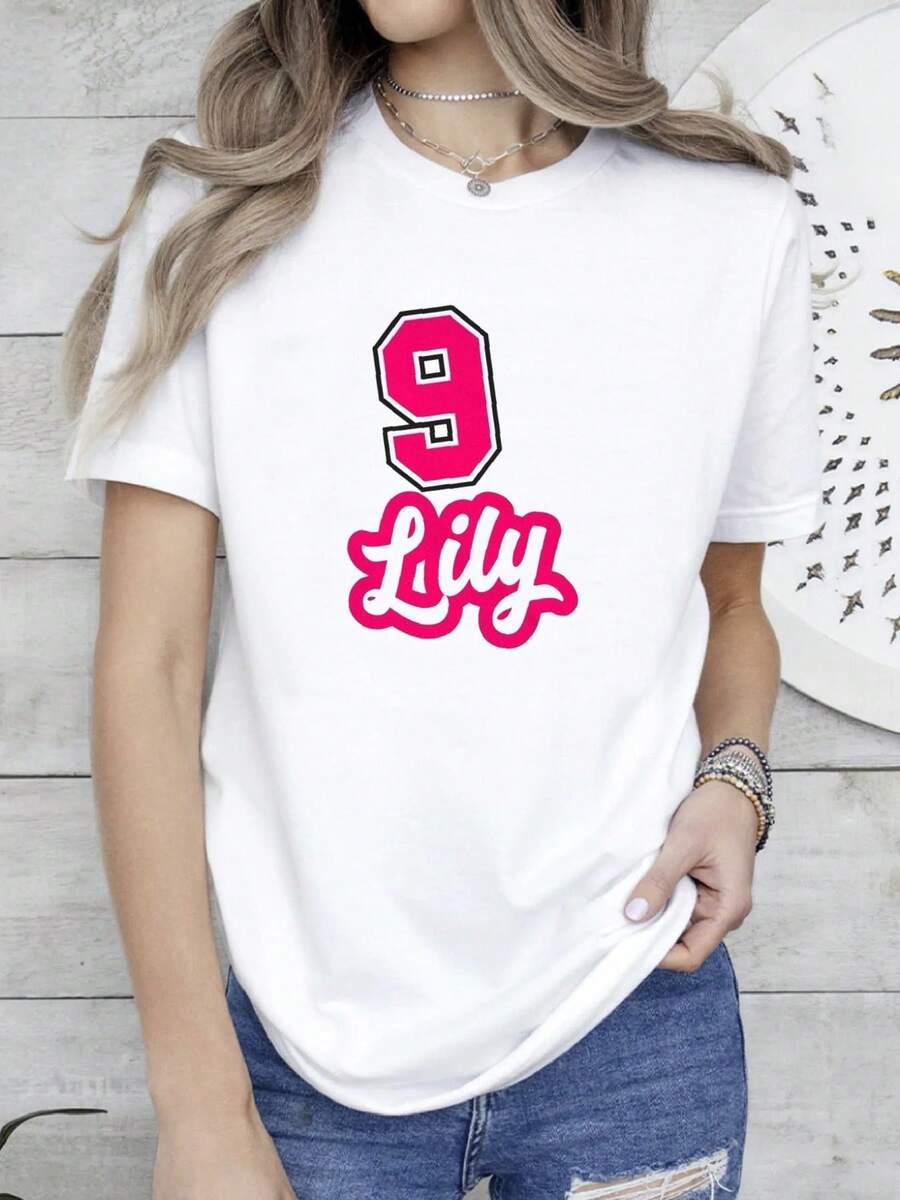 180g pure Cotton Personalizzato bambini compleanno t-shirt, bambini top, ragazzi t-shirt, ragazze t-shirt, abbigliamento per bambini, abbigliamento per bambini, t-shirt numero, bambino Print Round Neck Short Sleeve designer clothes Comfortable female Soft - Blanco - Ver 1