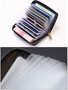 1pc Creative New Fashion PU Leather Travel Business Super Thin Card Holder, Minimalist Compact Portable ID Card Case With 20 Card Slots Anti-Theft Wallet, Coin Purse, Suitable For Holding Bank Cards, ID Cards, Membership Cards, Driver's License, Business Cards, Tickets, Coins, Keys And Other Items, Ideal As Valentine's Day Gift, Christmas Gift, Classmate Gift, Teacher Gift, Souvenir - Multicolor - View 10