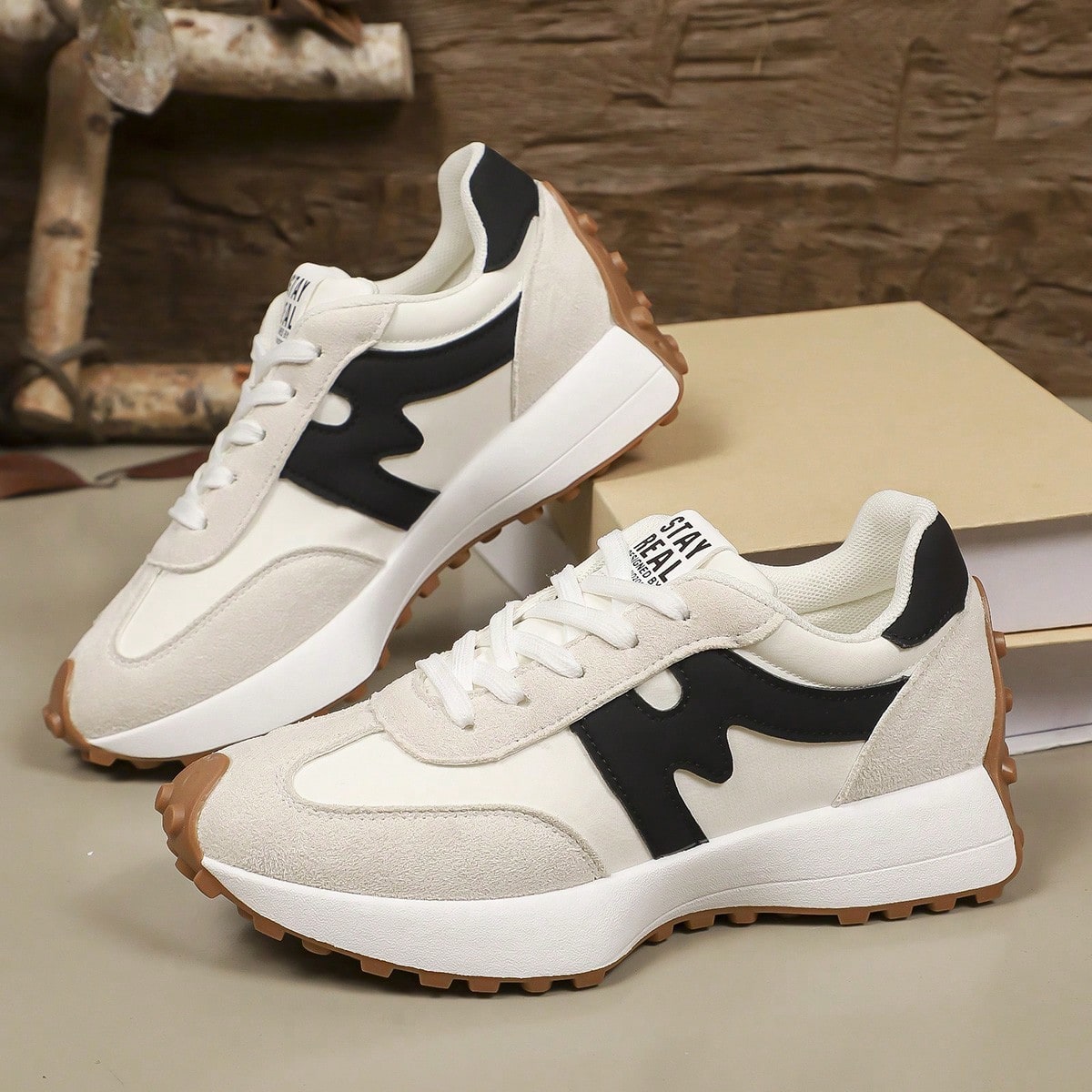 Zapatillas de mujer cómodas con cordones - Zapatos casuales ligeros y multifuncionales, suela de goma antideslizante, adecuados para todas las estaci