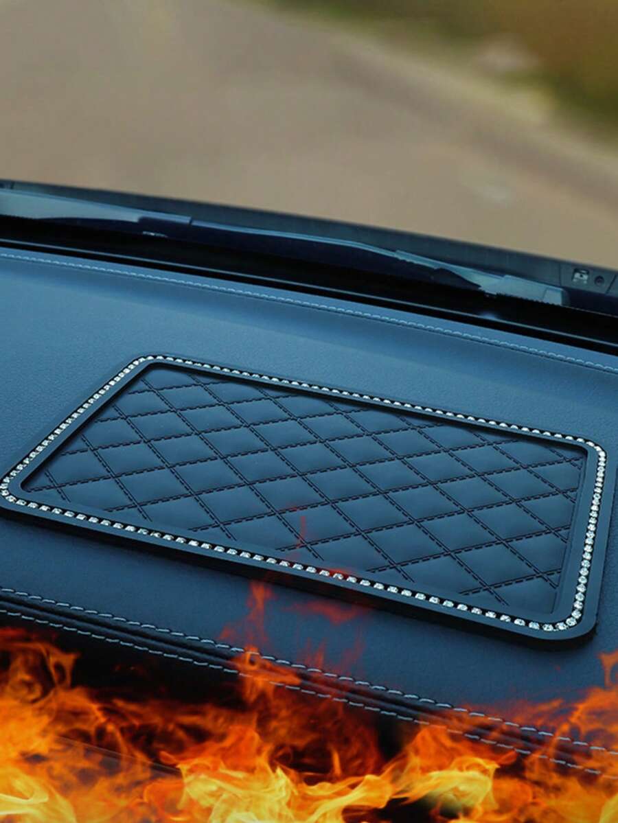 1 件装汽车硅胶 PVC 防滑垫，耐热手机防滑垫 - 黑色 - 查看 1