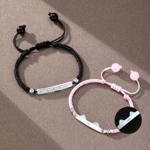 1 Pair Cat Fish Love Braided Couple Bracelet Best Friend Design High-End Bracelet Gift - 貓魚之戀-貓手鍊 - 查看 3