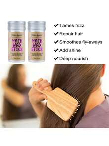 2支/1支造型蜡棒，适用于控制自然卷发或假卷发和不对称发际线，不油腻，适用于卷发和发际线造型，造型蜡棒（瓶贴随机）乳白色，便携式发梳，梳子，美发工具，节日，配饰，母亲节，父亲节，旅行必备，头发，节日必备。 - 均碼 - 查看 5