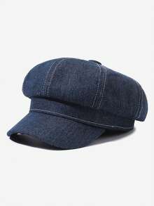 1 chiếc mũ nồi denim, chu vi lớn, mũ nghệ sĩ, mũ bát giác cổ điển, mũ che nắng đa năng, mũ lưỡi trai thường ngày, mùa thu/đông - A - Xem 13