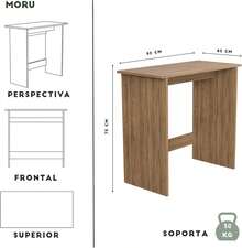 Escritorio Gamer| Mesa de Trabajo y Laptop| Escritorio para Computadora, Home Office y Oficina| Diseño Moderno| Medidas: 75x80x39| Fácil Armado y Compacto (Latte) - Café con leche - Ver 4