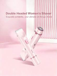 2-In-1 Electric Shaver, Wireless Bikini Trimmer For Women, Detachable Heads, Soft Touch, Wet & Dry Waterproof Design, USB Rechargeable, Portable, Suitable For Bikini Line, Underarms, Legs & Body Hair Removal, Travel Essential, Facial Hair Remover, Sensitive Area Razor - Multicolor - View 15