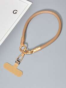 1pc Leather Short Phone Lanyard Wristband, Fashionable High-End Outdoor Wrist Strap, Keychain Sturdy Lanyard Gifts For Mother, Family, Friends, Birthday, Holiday Phone Charm, Phone Chain