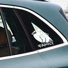 1pc Personalized Family Footprint Text Car Sticker, Suitable For Car Body, Laptop, Motorcycle
