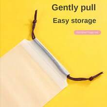 1/10pcs Matte Translucent Plastic Bag, Umbrella Storage Bag, Reusable Portable Umbrella Drawstring Storage Cover, Home Storage Organizer Umbrella Storage Bag, Waterproof Drawstring Bag, For Outdoor Storage, Car Harness Cover, Bag, Umbrella Cover, Umbrella Bag, Semi Transparent Bag