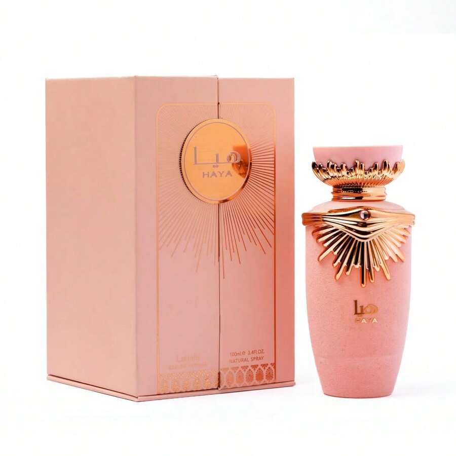 Lattafa Haya Eau De Parfum Spray For Women – 3.4 Oz | Sparkling Champagne, Strawberry & Rose, Warm Amber Sandalwood, Long Lasting Elegant Fragrance - Amber Floral - 查看 1