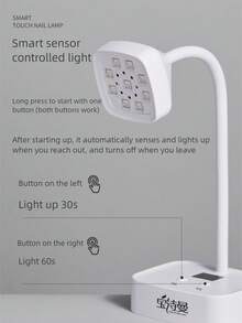 27W Portable Rechargeable UV/LED Lamp Desktop Power Supply Lotus Nail Lamp, 9 LED Beads Sensor Baking Lamp, 30s Button Activation No Need Drying Hand Curing Nail Sticker Rhinestone Nail Lamp