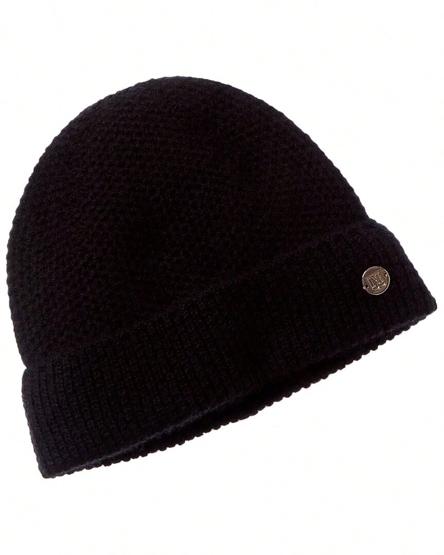 Bruno Magli Honeycomb Stitched Cuffed Cashmere Hat - màu đen - Xem 1
