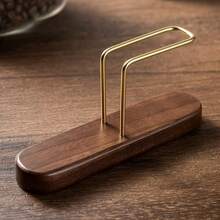 حامل فلتر القهوة اليدوي الأنيق المصنوع من النحاس الأصفر - حامل خشبي وفلزي صلب، مناسب للمكتب والتخييم والتموين - ضروري للمطبخ والطعام، حامل فلتر القهوة، لاستخدام المنزلي، نحاسي