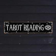 Vintage Tarot Card Divination Metal Tin Sign - 4x16inch |   Waterproof Dustproof Wall Art Home Bar Cafe Decoration |   Choice Indoor And Outdoor Holiday Decorations