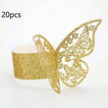 20 chiếc vòng giữ khăn ăn hình bướm 3D, chất liệu giấy mờ rỗng, bóng, thích hợp cho đám cưới, tiệc tùng, kỷ niệm, sinh nhật, bữa tối lãng mạn dưới ánh nến, trang trí bàn ăn, Giáng sinh, Lễ Tạ ơn, phong cách nhà nông thôn. - Nhiều màu - Xem 13