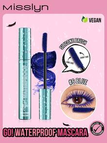 MISSLYN-Go! Waterproof Mascara,Waterproof Mascara Makeup, Eye Makeup, Volumizing, Lengthening, Defining, Stunning, Multiplying, Buildable Formula, Black, Lash, Great Volume And A Natural To Wild Look, Lengthening And Volumizing For A Full Fan Effect - #6 Blue Ocean - 查看 1