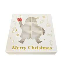 Christmas Gift Boxes With Festive Cut-Out Designs - Santa, Snowflakes, Trees, Gnomes & Bells - Perfect For Candy & Chocolate Treats - Holiday Party Favors, Christmas Decorations Home Decor Room Decor Winter