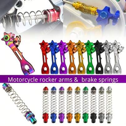 通用 CNC 铝合金后制动摇臂和制动回位弹簧，易于安装，前置，适用于 CRF、川崎、铃木、阿普利亚、杜卡迪、凯旋、巴贾杰 Pulsar RS200、Boxer CT100、NKD 等摩托车配件，后制动工具