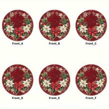 6 Pieces Of Festive Christmas Placemats, Round Wooden Placemats, Decorative Placemats, Suitable For Kitchen And Holiday Table Setting