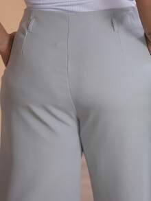 Plus Size Wide Leg Pants, New Fashion Tailored Fabric - 淺灰色 - 查看 8