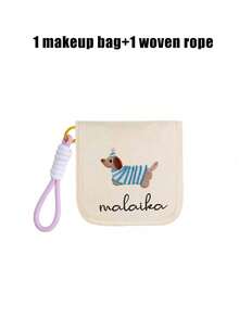 Portable Medicine Bag With Customizable Name, Cute Animal Embroidered Stickers, Includes Braided String, Compact Pill Organizer And First Aid Bag, Travel-Friendly Medicine Storage For Daily/Outdoor/Travel, Essential Medical Accessory For Health-Conscious And On-The-Go Users, Multi-Functional Fabric Small Medicine Bag - Multicolor - View 11