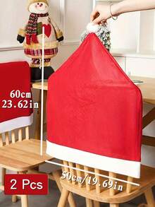 4/6/8/12pcs Christmas Chair Covers, Santa Hat Chair Covers, Christmas Chair Back Covers, Suitable For Christmas Dining Room Decoration - Multicolor - View 13