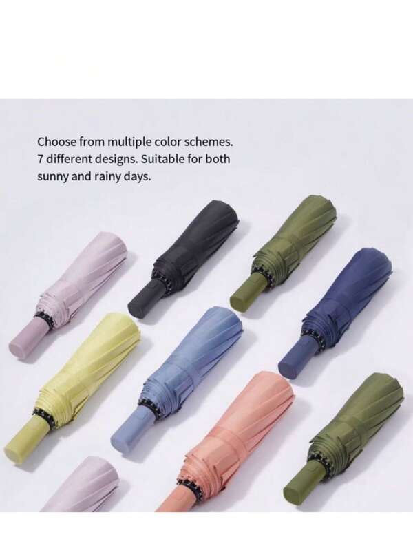 New Business Princess Umbrella, Student Unisex Automatic Umbrella, Reinforced Ribs, Foldable, Portable, Durable Anti-UV Sunscreen Umbrella, Suitable For Sunny And Rainy Days