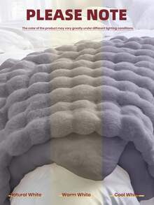 1 件超柔软仿兔毛毯,温暖舒适,可机洗,四季毛绒,盖毯、大号和特大号尺寸,多功能午睡毯,适用于办公室、卧室、沙发、旅行,双面可用,冬季装饰 - 灰色 - 查看 10