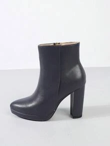 Fall/Winter Navy Blue Platform Ankle Boots, Women's Fashion Ankle Boots, High Heel Boots, Super High Heel Boots - Royal Blue - View 7
