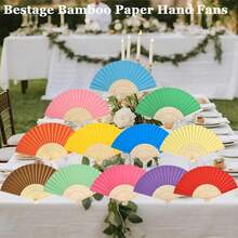 12/24/36 Folding Fans, Essential Fans, Fabric Folding Fans, Simple Paper Fans, White And Colored Folding Fans, Handmade Materials. Hand Fans, Cooling Fans, Wedding Decorations, Carnival Accessories, Line Dance Fans - Nhiều màu - Xem 2