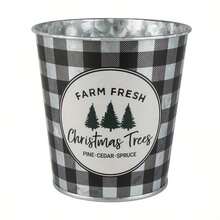 3 metalowe wiaderka świąteczne, wiaderka na cukierki, ozdoby świąteczne, ocynkowane wiaderka żelazne, dekoracja stołu na domowe przyjęcie bożonarodzeniowe, wystrój ogrodu