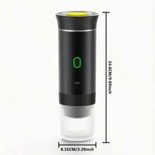 Portable Electric Espresso Machine, Camping Travel Coffee Machine, Car Coffee Machine Self-Heating C Type, Hot And Cold Brew, Compatible With Ground Coffee And Capsule Coffee, Suitable For RV, Hiking, Office - Negro - Ver 2